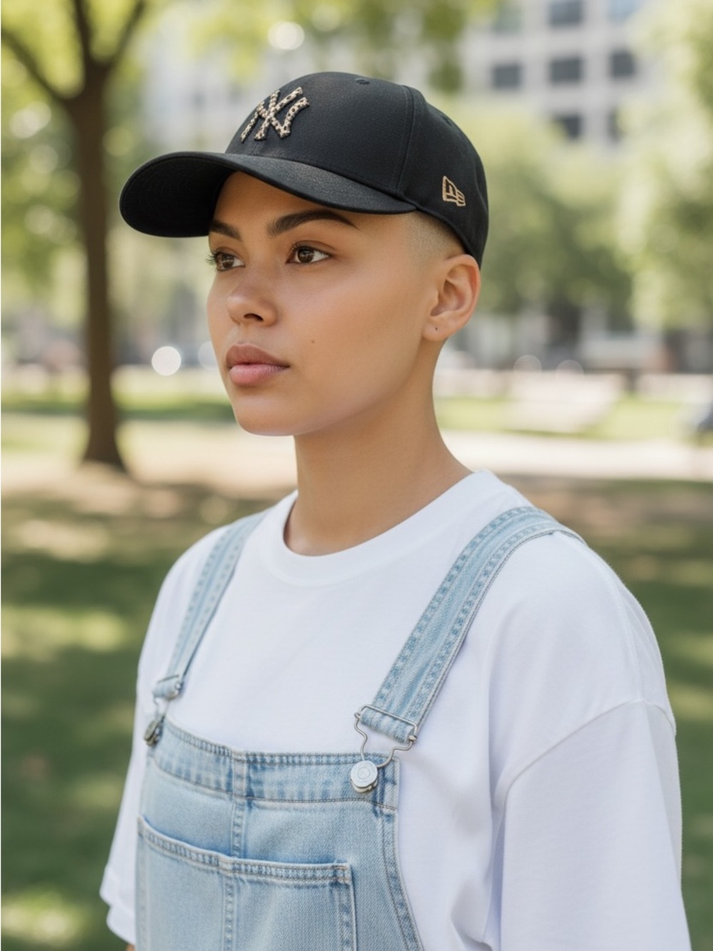 New Era New York Yankees Black Cap with Unique Leopard Print Logo